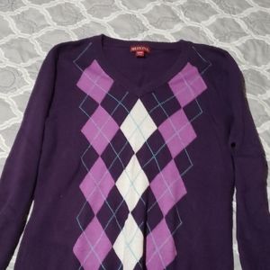 Purple Argyle sweater